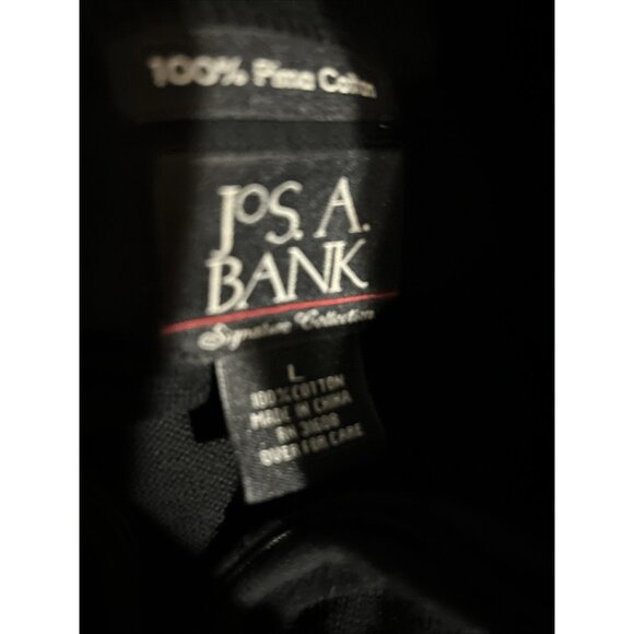 Jos A Bank Traveler Pima Sweater Mens L Large Black Quarter Zip Cotton - Picture 8 of 8
